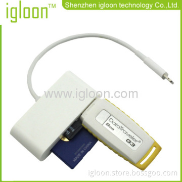 Hot Selling 3 In 1 Card Reader For Ipad Mini And Ipad 4 Lightning Plug 